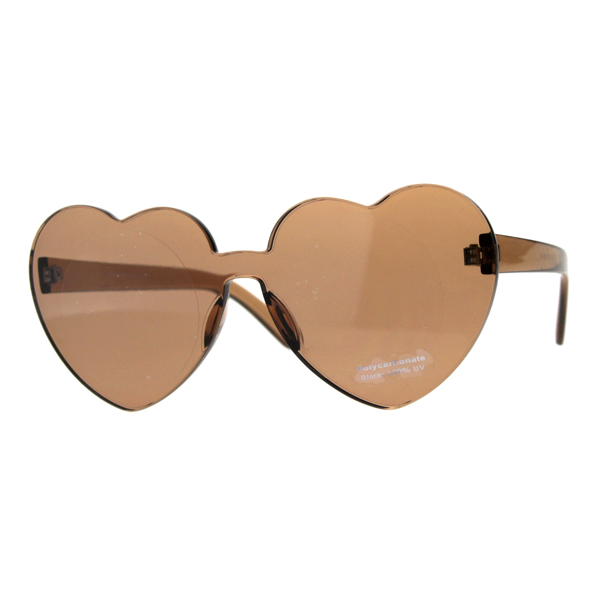 Womens Heart Shape Rimless Shield Hippie Groove Valentine