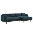 thumbnail image 1 of Modway Zoya Right-Facing Down Filled Overstuffed Sectional Sofa in Heathered Weave Azure, 1 of 6