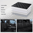thumbnail image 5 of NS YOLOF150 Seat Covers 2015-2026 Full Set, Truck Interior Sets with Lumbar Support Custom Fit for Ford F150 2015-2026, F250/F350/F450 2017-2026 Super Duty Crew Cab XLT XL Lariat Platinum, Black, 5 of 8