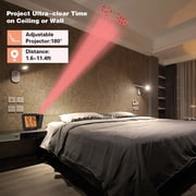 Baldr Atomic LCD Projection Alarm Clock with Temperature, Humidity, and Calendar - Black