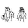 thumbnail image 5 of Pendientes de botón Salvador de esqueleto de mano punk rock para hombres, 5 of 5