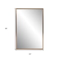 thumbnail image 3 of Antiqued Brushed Brass Rectangular Wall Mirror, 3 of 7