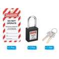 thumbnail image 3 of Unique Bargains Lockout Tagout Locks with Key, Loto Locks Safety Padlock Keyed Different with Lockout Tag Style 1, Black, 3 of 6