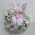 thumbnail image 6 of Easter Fabric Bunny Wreath with Burlap Bow Door Hanging Decor for Front Door Spring Home Decoration Easter Party Supplies Rabbit Themed Wreath, 35cm, 6 of 9