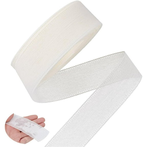 10 Yards Hem Sewing Ribbon 1.48inch Cruved Hems Sewing Tool Fishbone Hem Tape for DIY Handmade Craft Clothing Dress Edge Hem Floral White