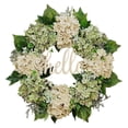 thumbnail image 1 of Bewildely Guirnalda de puerta delantera, coronas de flores de Hortensia para decoración, inauguración de la casa Flores artificiales, 1 of 1