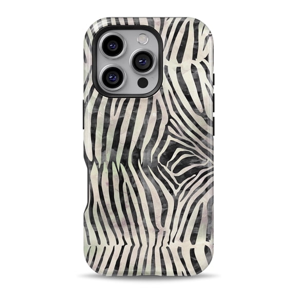 DesignSkinz Scratch-Resistant Hard Slim Case Compatible with iPhone 16 (Compatible with MagSafe) - Watercolor Zebra Pattern
