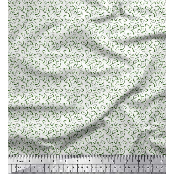Soimoi Green Velvet Fabric Garlic Vegetable Decor Fabric Printed Yard 58 Inch Wide