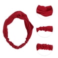 thumbnail image 3 of Unique Bargains 1 Pc Simple Solid Elastic Cross Headwrap for Women Dark Red, 3 of 6