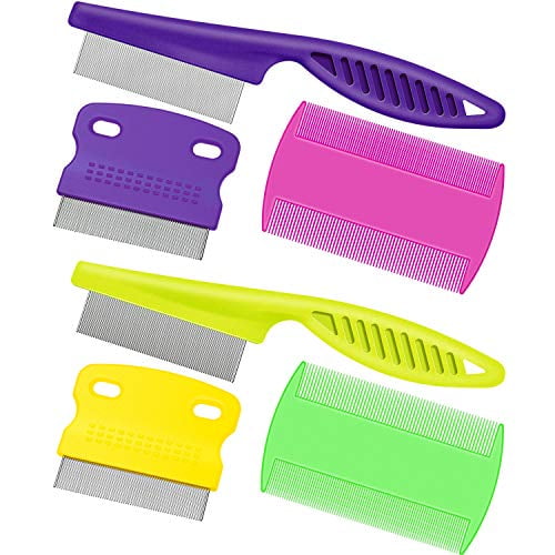 Boao 6 Pieces Pet Lice Combs Dog Grooming Flea Comb Cat Tear Stain Comb
