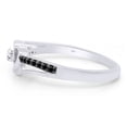 thumbnail image 3 of 1/10 CT Round Cut Natural Black & White Diamond Heart Promise Ring In 14K White Gold Over 925 Sterling Silver (Color: I-J,Black, Clarity: I2-I3, 0.10 Cttw) -7, 3 of 7