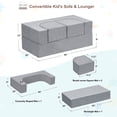 thumbnail image 5 of 56" Navy Blue Kids Play Sofa - 8-Piece Modular Convertible Couch for Playroom & Bedroom, 5 of 8
