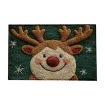 Luoshdecor Merry Christmas Door Rugmat，15.7x23.6 in Rectangular Soft Plush Xmas Theme Mat for Home Kitchen Winter Pary Decor