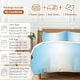 thumbnail image 6 of Light Blue Duvet Cover Set King Size, and White Gradient 4 Piece Soft Microfiber Bedding Set with 1 Duvet Cover, 1 Flat Sheet, 2 Pillowcases, 6 of 9