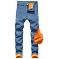thumbnail image 2 of Pantalones vaqueros de invierno for hombre con forro polar, elásticos y térmicos, de corte regular for clima frío., 2 of 7