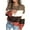 Orange, variant on Women Fall Winter Long Sleeve Baggy Knit Sweater Sweatshirt Jumper Pullover Top Ladies Color Block Striped Knitwear