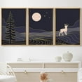 thumbnail image 2 of PixonSign Framed Canvas Print Wall Art Deer Underneath The Moonlight Animals Wilderness Digital Art Modern Art Farmhouse/Country Colorful Metallic for Living Room, Bedroom, Office - 24"x36"x3 Natural, 2 of 5