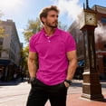 thumbnail image 5 of Kixjoy Golf Shirts for Men Short Sleeve Big and Tall Cotton T Shirts Collared Casual Golf Shirts Classic Trendy Soft T-Shirts, Hot Pink S, 5 of 5