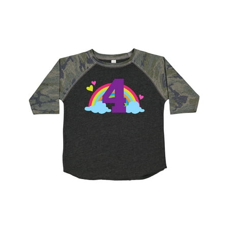 

Inktastic 4th Birthday Rainbow Gift Toddler Toddler Girl T-Shirt