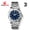 White shell, blue surface, white band, variant on Men's watch with steel band, quartz watch, simple business fashion, waterproof, luminous, with calendar, men's wristwatch