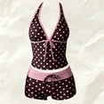 thumbnail image 2 of Women's Polka Dot Tie Side Bikini Set, High Waist Push Up Two Piece Swimwear, 2 of 4