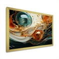 thumbnail image 2 of Designart "Ripple Waves Melody Orange and Gold Harmony V" Abstract Framed Wall Art Decor - Modern Orange Abstract Painting Bedroom Framed Canvas Wall Art, 2 of 6
