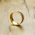 thumbnail image 5 of 11mm Gold Plated Spinner Chain AAA CZ Band Men's Stainless Steel Ring Size 7-12, 5 of 6