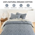thumbnail image 4 of DDUOXIN Oversized Queen Bedspread, 102 X 120 Queen Size Comforter, 100% Cotton Floral Farmhouse Quilt, Lightweight Botanical Bedding Set, Blue Gray Beige Coverlet With Pillow Shams for All Season, 4 of 13