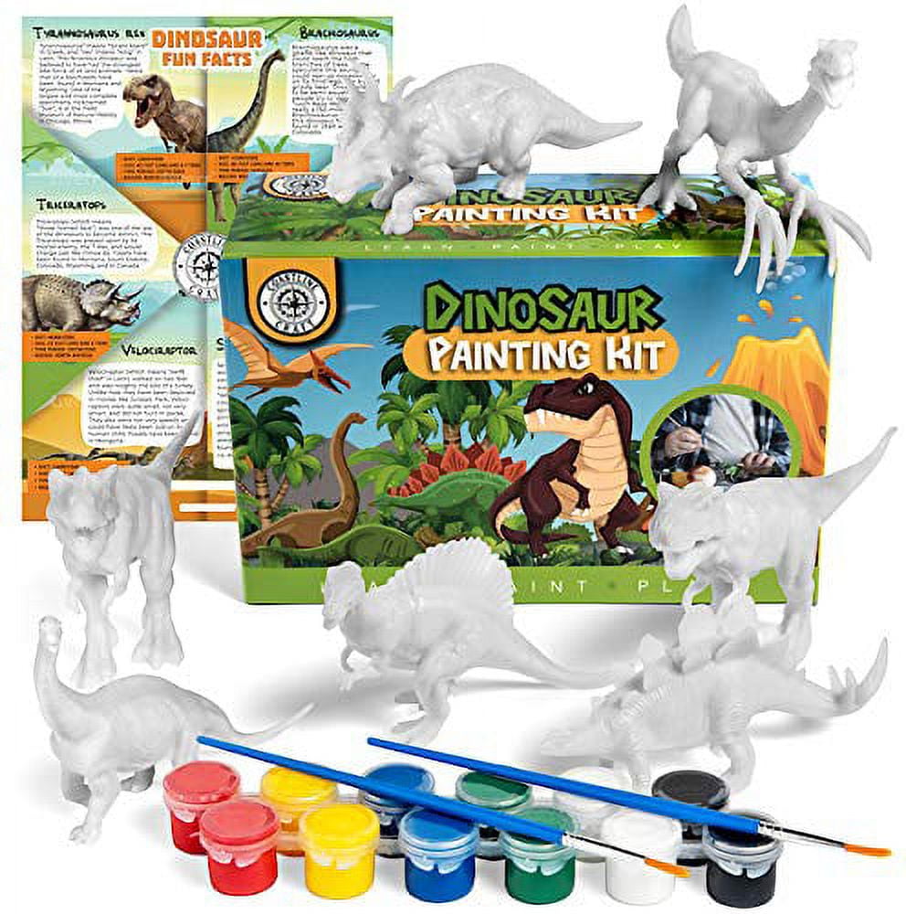 Coastline Craft Dinosaur Painting Kit - Paint Your Own Dinosaur Toys, Educational Arts & Crafts for Kids 2-6