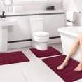 thumbnail image 2 of IMossad 3-Piece Memory Foam Bath Mat Set - Soft, Absorbent Bathroom Rugs with Non-Slip Backing - Machine Washable and Quick Drying - Universal Fit for Toilets - Red, 2 of 7