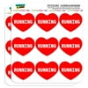 "I Love Heart - Sports Hobbies - Running - 2"" Scrapbooking Crafting Stickers"
