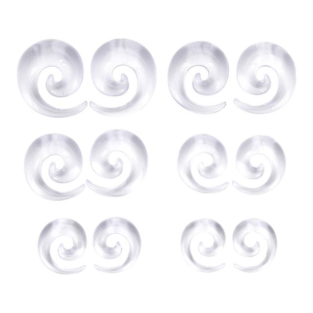 12 Piezas Expansores Acrílicos De Talla Grande 10mm-20mm