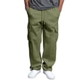 thumbnail image 4 of Men's Cargo Pants - Loose-fitting, heavy cotton overalls with adjustable ankle drawstrings, 4 of 9