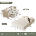 thumbnail image 2 of 75'' Convertible Folding Sofa Bed with Multi-Functional Blanket, Corduroy Upholstery, Beige, 2 of 9