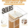 thumbnail image 6 of Gaonala 46in Portable Acrylic and Wood Podium with Wheels 2 Shelves for Meeting Office Church School, 6 of 7