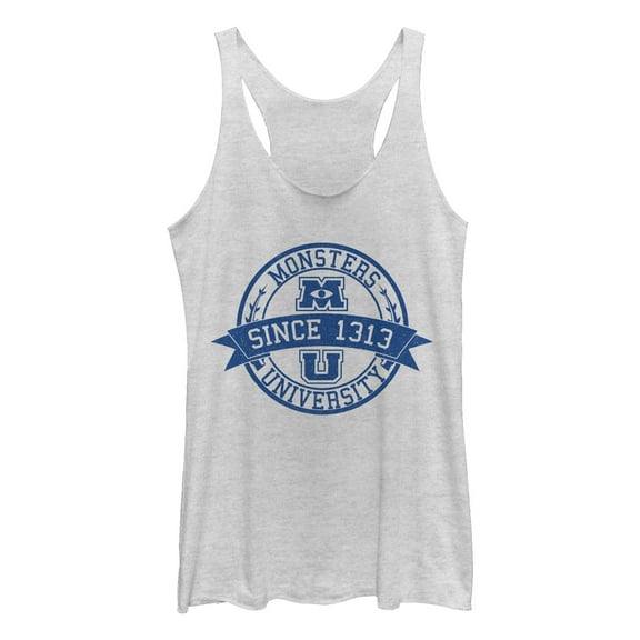 Women's Monsters Inc MU Since 1313  Racerback Tank Top White Heather Large