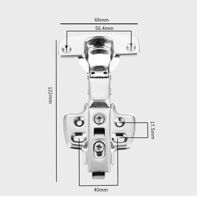 Bisagra estándar superior empotrada con amortiguador incorporado Mecanismo de cierre automático para gabinetes de puerta de cocina, plata, dos piezas ShuxiuWang 8390612201752