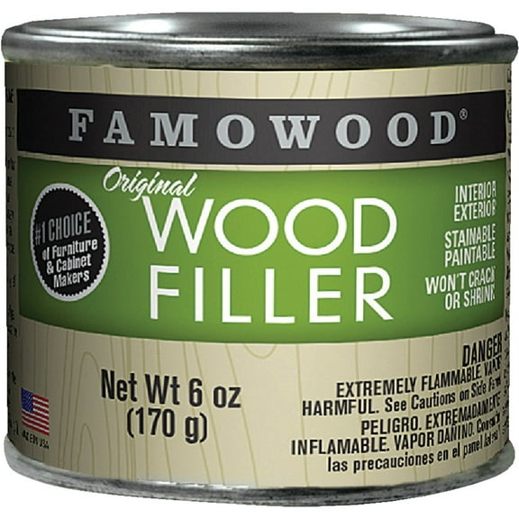 6 oz Eclectic Products 36141128 Oak Teak Famowood Solvent Based Original Wood Filler