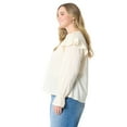 thumbnail image 2 of Jessica Simpson Women's and Women's Plus Arista Ruffle Long Sleeve Shirt, Sizes XS-5X, 2 of 5