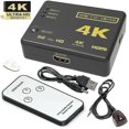 thumbnail image 1 of 3 Way Port Hdmi Splitter Switch 3 To 1 Hub 4k Ir Remote Usb Cables For Hdtv Ps3, 1 of 5