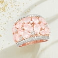 thumbnail image 4 of Ross-Simons 5.95 ct. t.w. Rose Quartz Dome Ring With Diamonds in Rose Sterling Silver, Women's, Adult, 4 of 6