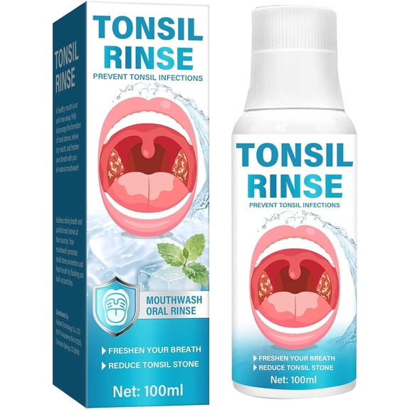 Tonsil Stone Mouthwash, Tonsil Stone Remover, Fight Bad Breath & Relieve Dry Mouth, 100ML