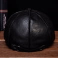 thumbnail image 5 of Men Women Real F-ur Beret Hat Geunine Leather Unisex Bucket Caps Berets ,Classic Design, 5 of 6