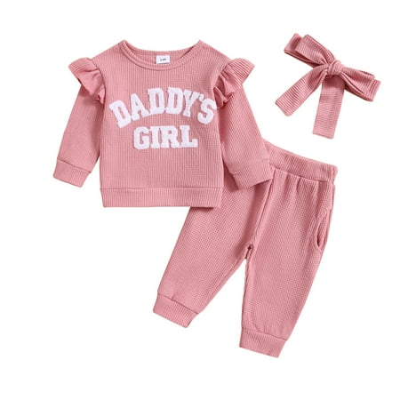 

ZRBYWB Toddler Girl Outfits Long Sleeve Letter Print Tops Pants 2 Piece Outfits Clothes Set For Children Fashion