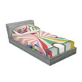thumbnail image 2 of Ambesonne Colorful Fitted Sheet & Pillow Sham Set, Vintage Circus Balloons, Twinxl, Multicolor, 2 of 2