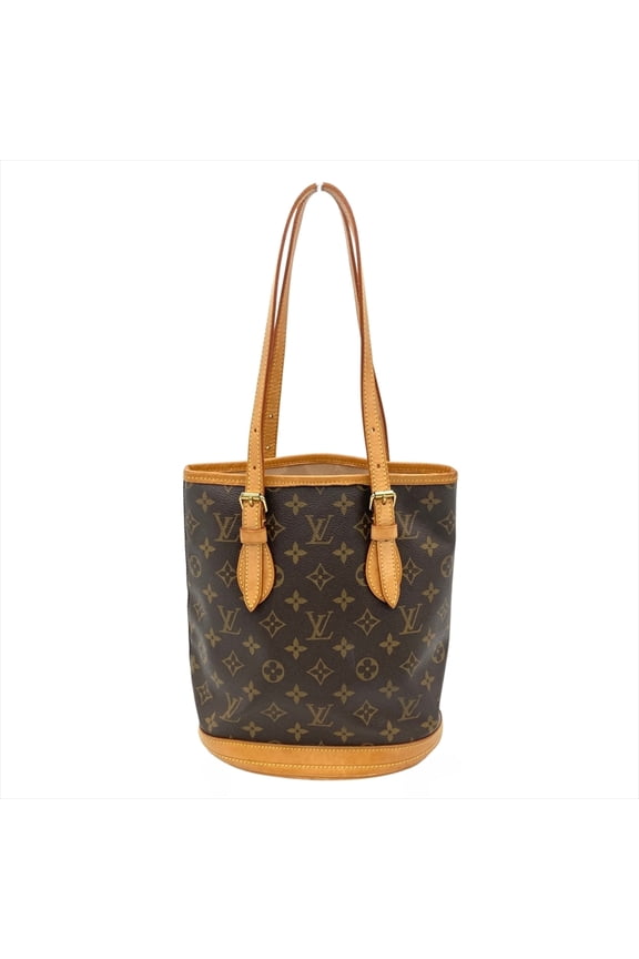 Pre-Owned Louis Vuitton Bucket PM Shoulder Bag, Monogram Canvas, M42238, Brown, Gold Hardware,...