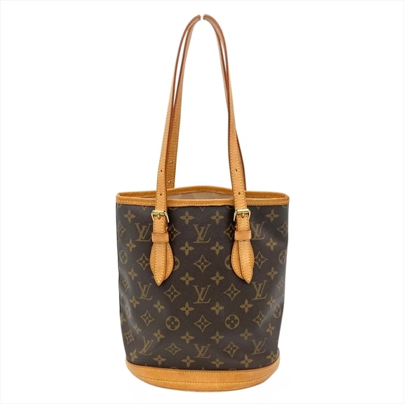 Pre-Owned Louis Vuitton Bucket PM Shoulder Bag, Monogram Canvas, M42238, Brown, Gold Hardware,...