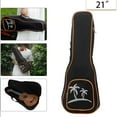 thumbnail image 2 of Yeacher 21 Inch Soprano Ukulele Bag Uke Ukelele Zippered Case Coconut Tree Pattern Style with Adjustable Single Shoulder Strap Black, 2 of 8