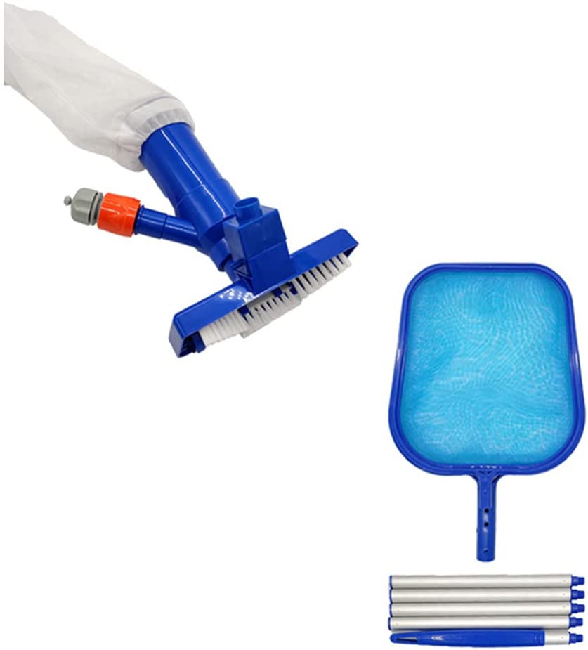 Portable Pool Vacuum Jets Underwater Vacuum Cleaner Brush Cleaning Net Heavy Duty Leaf Rake Cleaning Tool for Pond Fish Tank SPA