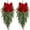 Bow, variant on laqbezok 2 Pcs Christmas Swag with Bell, 28inch Norfolk Pine Teardrop Swag, Christmas Teardrop Wreath, for Door Window Mantle Fireplace Wall Indoor Outdoor Home Decor